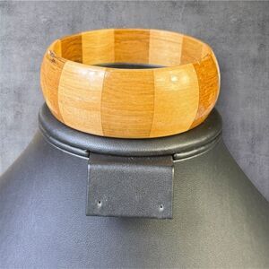 114. Vintage Multicolor Wood Bangle Bracelet‎ Bohemian Handmade Original